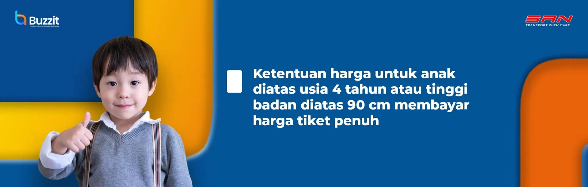 Ketentuan harga tiket bus untuk anak